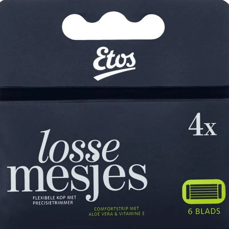 Heren Etos Scheermes Man Navul 6 Blads Zwart 4 stuks