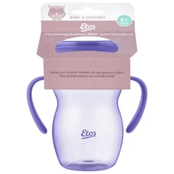 Etos 360° Trainingsbeker met handvaten paars 270 ML