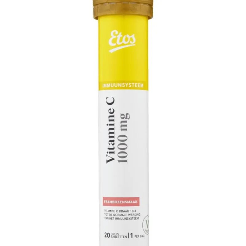 Etos Vitamine C 1000 mg Bruistablet Framboos 20 stuks