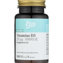 Etos Vitamine D3 25µg 1000 IE Hooggedoseerd Kauwtabletten 300 stuks
