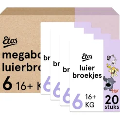 Etos Woezel & Pip Luierbroekjes Extra Large Maat 6 Megabox 4x20 stuks