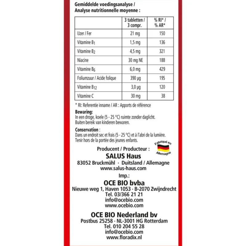 Salus Floradix Ijzer 147 Tabletten