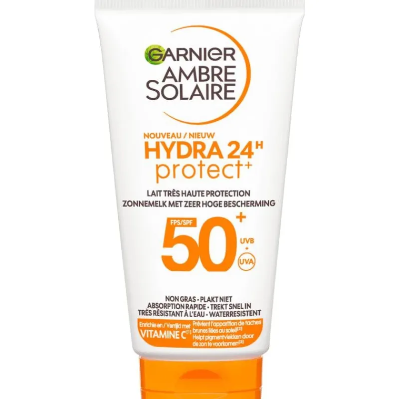 Garnier Ambre Solaire Hydra 24H Protect Lotion Zonnebrandcrème SPF 50 50ml Reisformaat Waterresistent