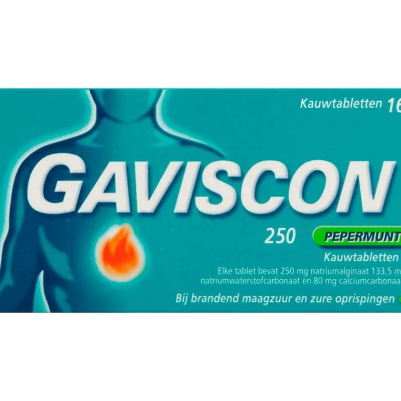 Gaviscon Kauwtabletten Pepermunt Maagzuurremmers 16 Stuks