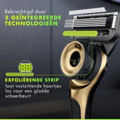 Heren Gillette Labs Scheersysteem Champion Gold met 5 Navulmesjes