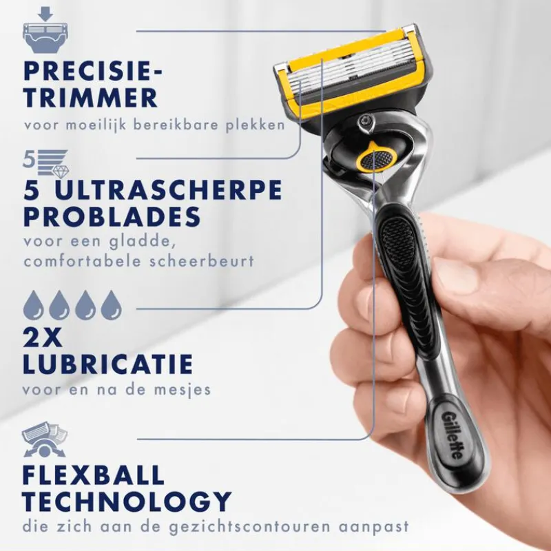 Heren Gillette ProShield Scheersysteem Met 2 Navulmesjes