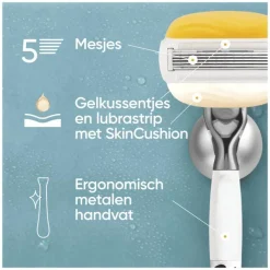 Heren Gillette Venus Comfortglide Coconut Luipaard Scheersysteem 5 Blades plus 1 Mesje