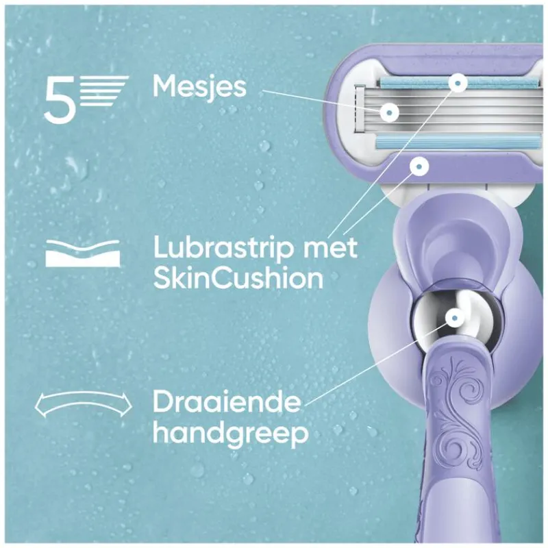 Heren Gillette Venus Deluxe Smooth Swirl Extra Glad Scheersysteem 5 Blades