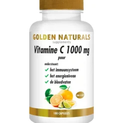 Golden Naturals Vitamine C 1000 mg Puur Capsules 180 stuks