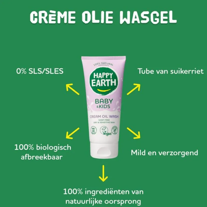 Happy Earth Cream Oil Wash 200 ml