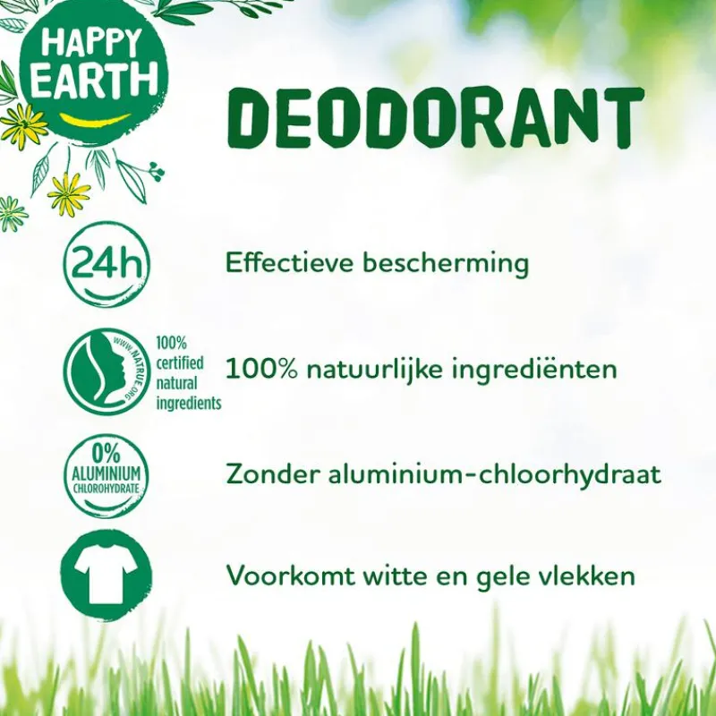 Happy Earth 100% Natuurlijke Cedar Lime Deodorant Roller 75 ML
