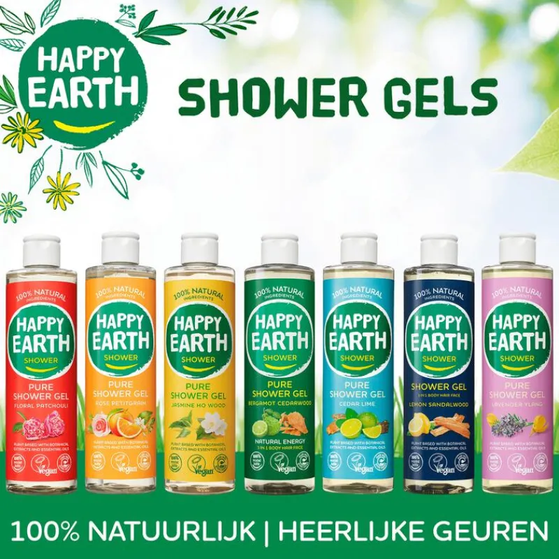 Happy Earth 100% Natuurlijke Shower Gel Floral Patchouli