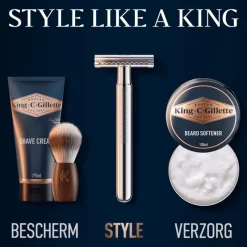 Heren King C Gillette King C. Gillette Double Edge Safety Scheersysteem Met 5 Navulmesjes