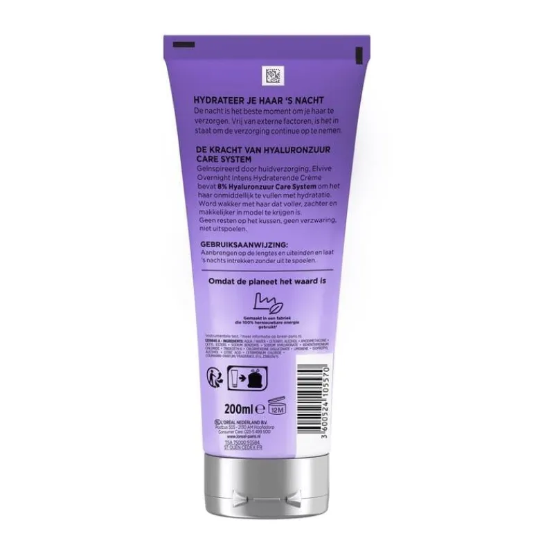 L'Oréal Paris L’Oréal Paris Elvive Hydra Hyaluronic Overnight Cream 200 ML
