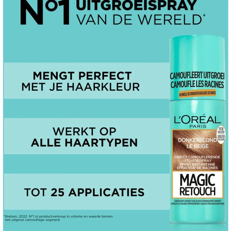 L'Oréal Paris Magic Retouch Camouflerende Uitgroeispray Donkerblond 75 ML