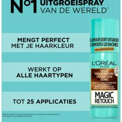 L'Oréal Paris Magic Retouch Camouflerende Uitgroeispray Goud Middenbruin 75 ML