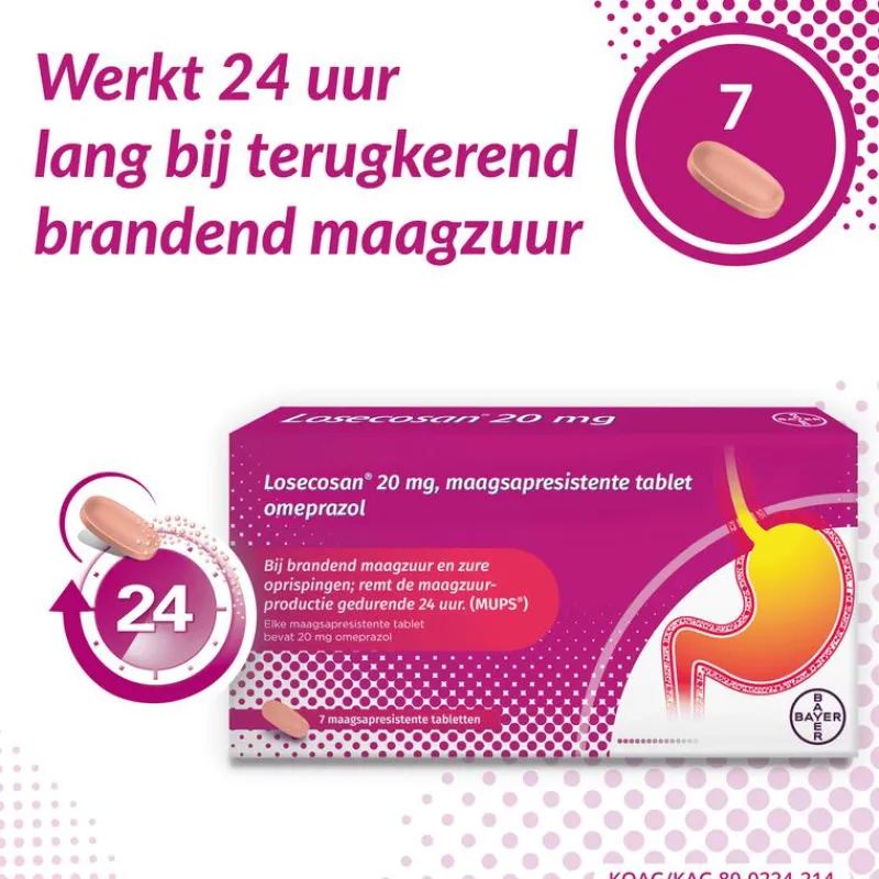 Losecosan maagzuur tabletten 7 st