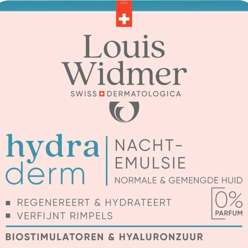 Louis Widmer Hydraderm Nachtemulsie Zonder Parfum 50 ML