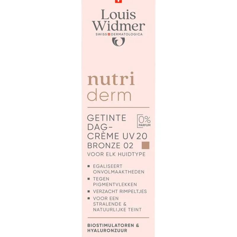 Louis Widmer Nutriderm Getinte Dagcrème UV SPF20 Bronze 02 Zonder Parfum 30 ML