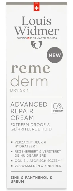 Louis Widmer Remederm Creme Dry Skin Fluide Zonder Parfum 75 ML