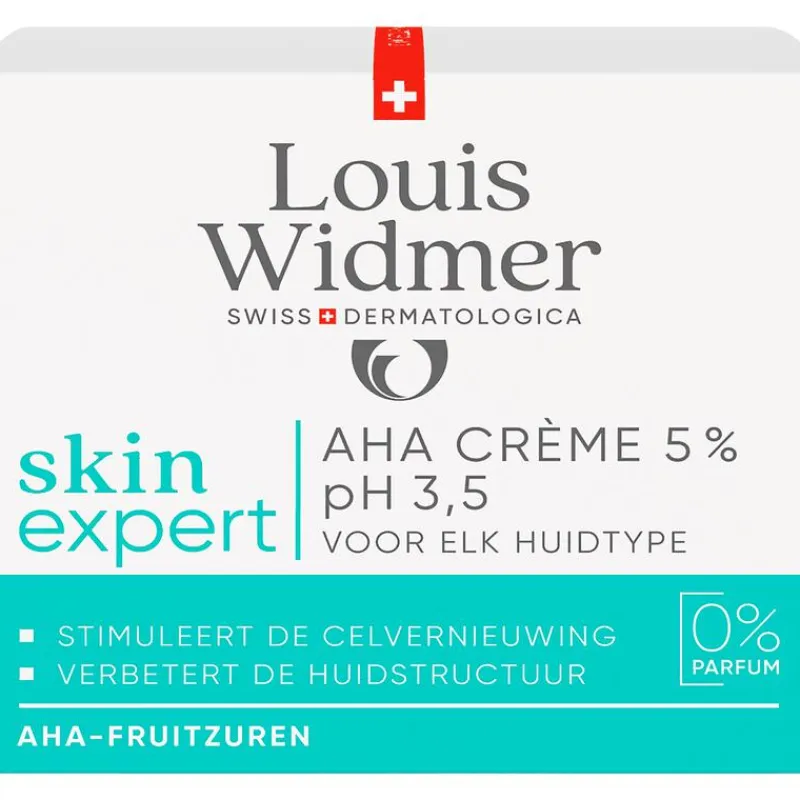 Louis Widmer Skinexpert Aha Crème 5% Ph 3,5 Zonder Parfum 50 ML