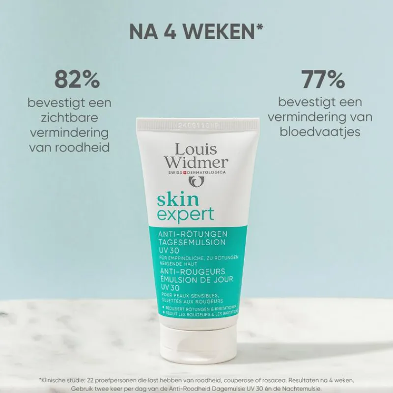 Louis Widmer Skinexpert Anti-Roodheid Dagemulsie UV SPF30 Zonder Parfum 50 ML