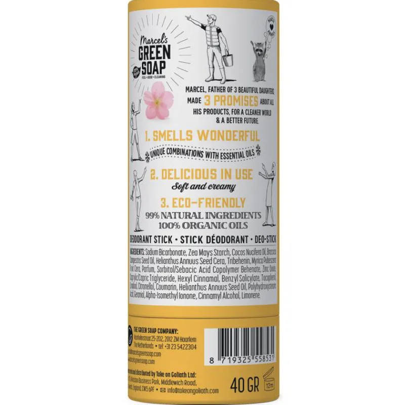 Marcels Green Soap Marcel's Green Soap Vanilla & Cherry Blossom Deodorant Stick 40 Gram
