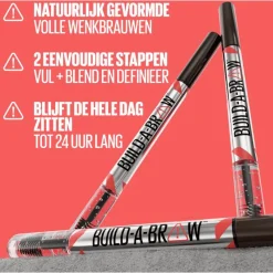 Maybelline New York BUILD A BROW Wenkbrauwpen/fixeergel 262 Black Brown