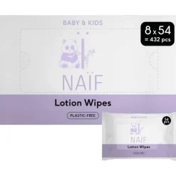 Naïf Plasticvrije Lotion Billendoekjes 8x54 stuks