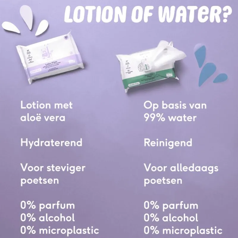 Naïf Plasticvrije Lotion Billendoekjes 8x54 stuks