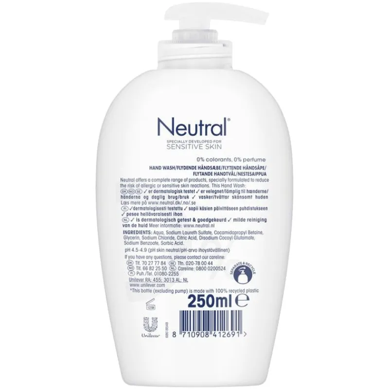 Neutral Parfumvrij Handzeep 250 ML