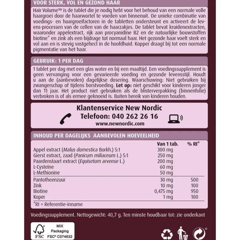 New Nordic Hair Volume Tabletten