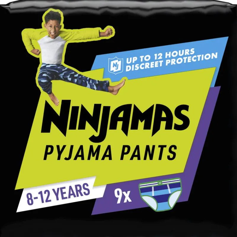 Ninjamas Pants Luierbroekjes Jongen Maat 8 8-12 Jaar 9 Stuks