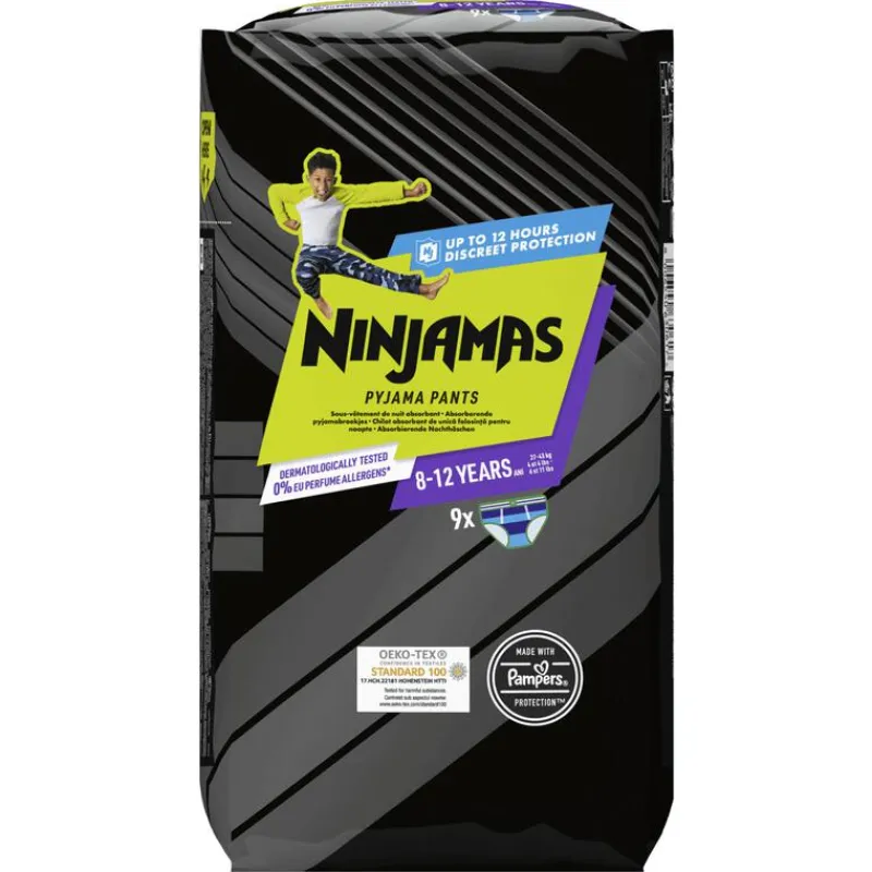 Ninjamas Pants Luierbroekjes Jongen Maat 8 8-12 Jaar 9 Stuks