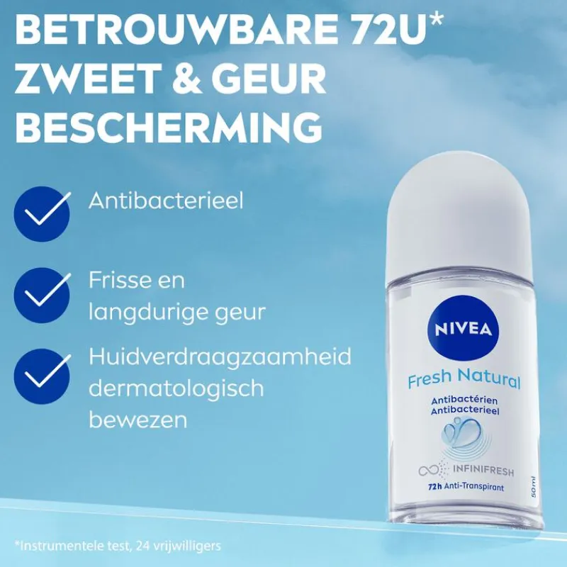 NIVEA Fresh Natural Deodorant Roller 50 ML