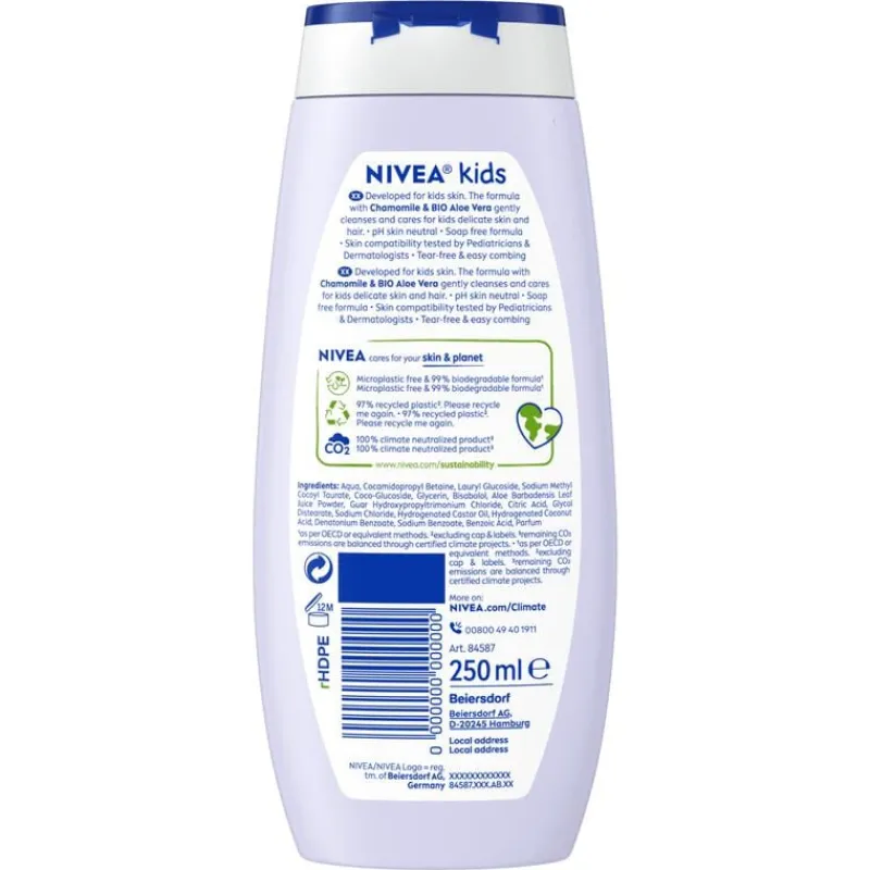 NIVEA Kids 3in1 Douchegel Shampoo & Conditioner Magic Berry Geur 250ML