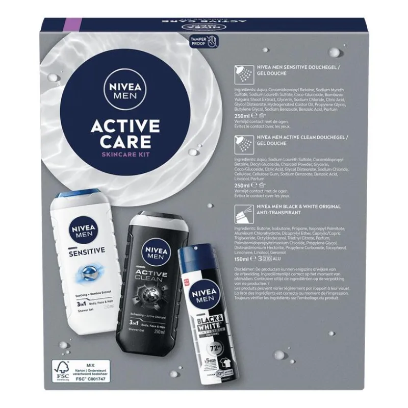 Heren NIVEA MEN Active Care cadeauset