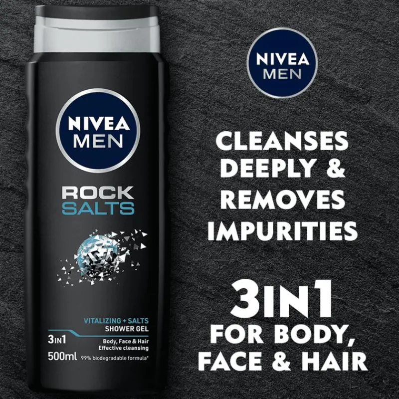 NIVEA MEN Rock Salts 3-in-1 Douchegel 500 ML