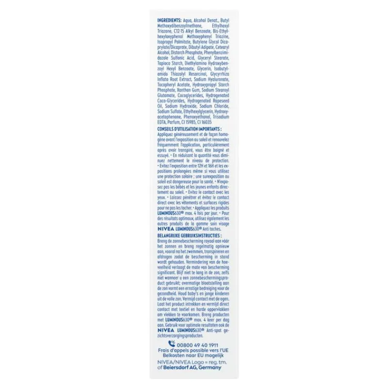 NIVEA SUN UV Face Luminous 360 Anti-Spot Fluïde SPF50+ 40ML