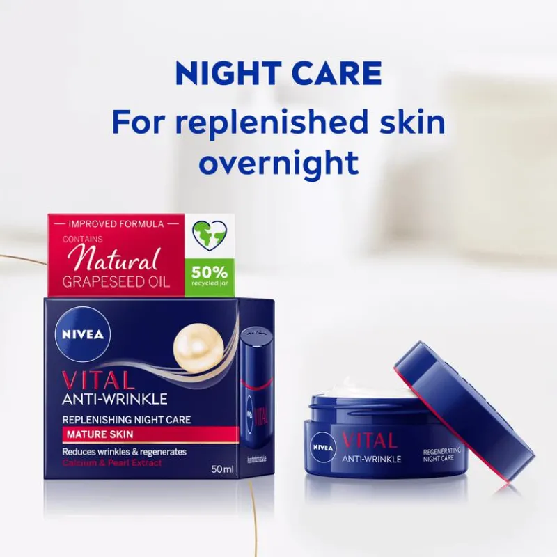 NIVEA Vital Herstellende Nachtcrème Oudere Huid 50 ML