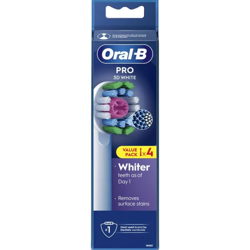 Oral-B 3D White Opzetborstels Wit - 4 Stuks