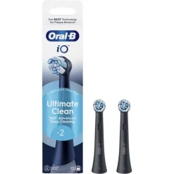 Oral-B iO Ultimate Clean Opzetborstels Zwart 2 Stuks