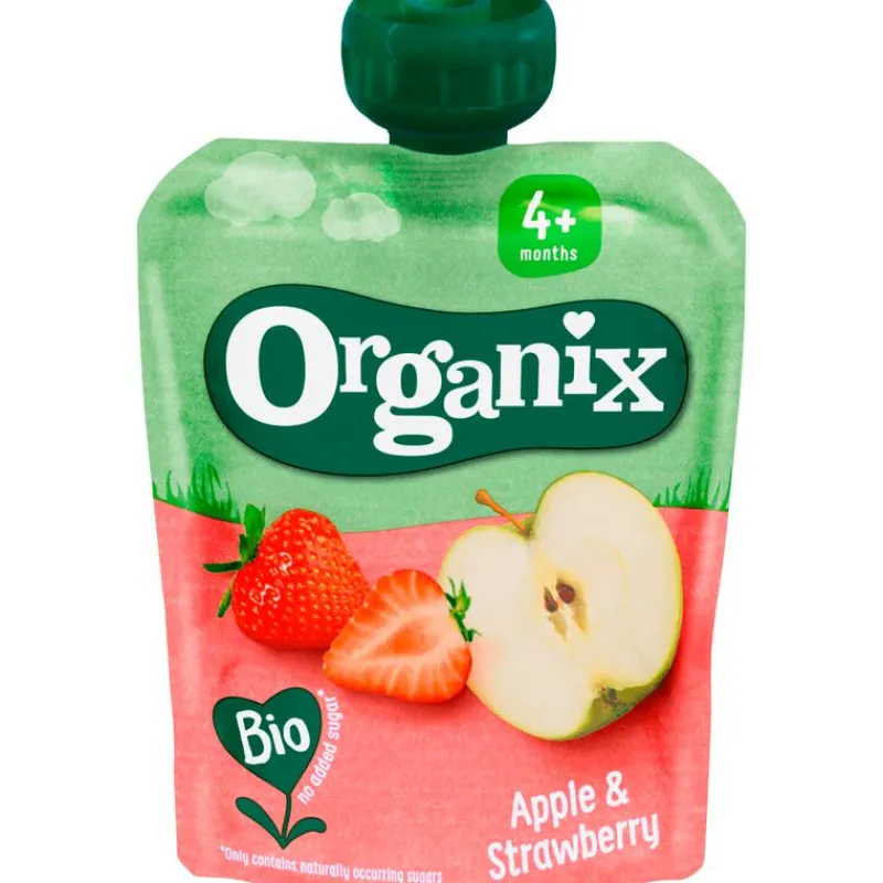 Organix Bio Knijpfruit Appel, Aardbei