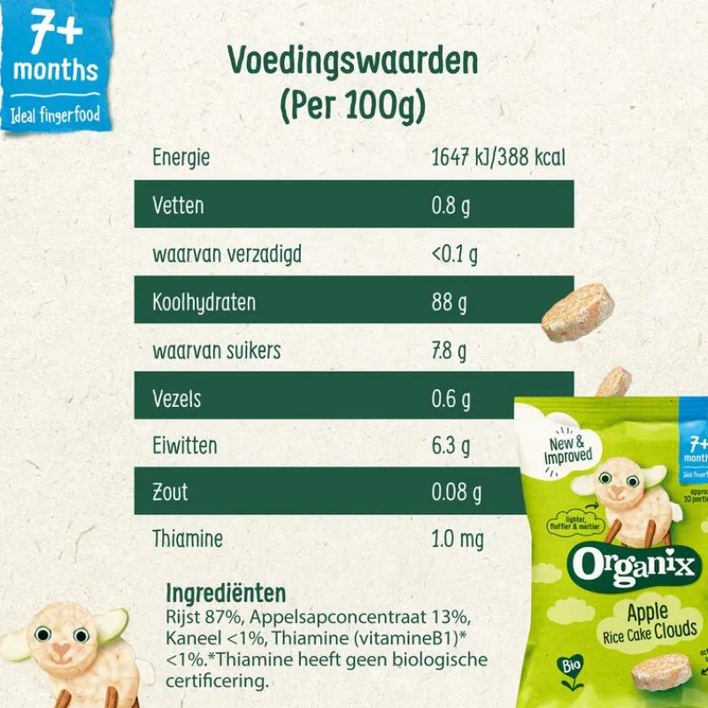 Organix Bio Luchtige Rijstwafeltjes Appel