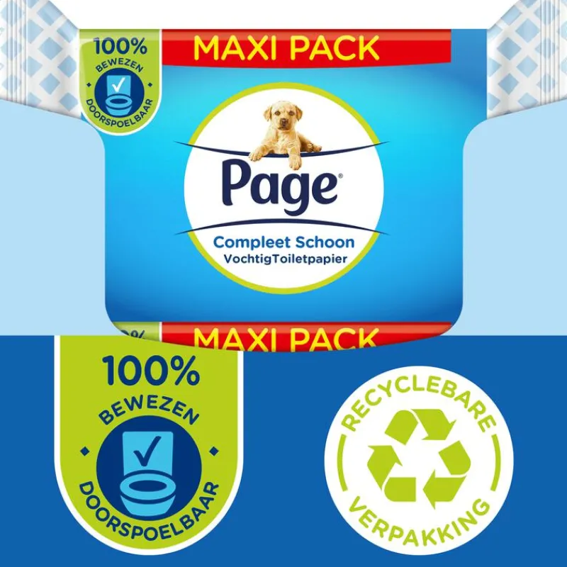 Page Vochtig Toiletpapier Compleet Schoon Maxi Voordeelverpakking