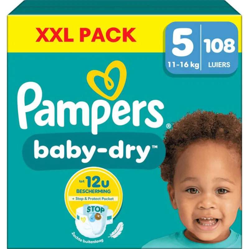 Pampers Baby Dry XXL Pack Luiers Maat 5 11-16 KG 108 Stuks