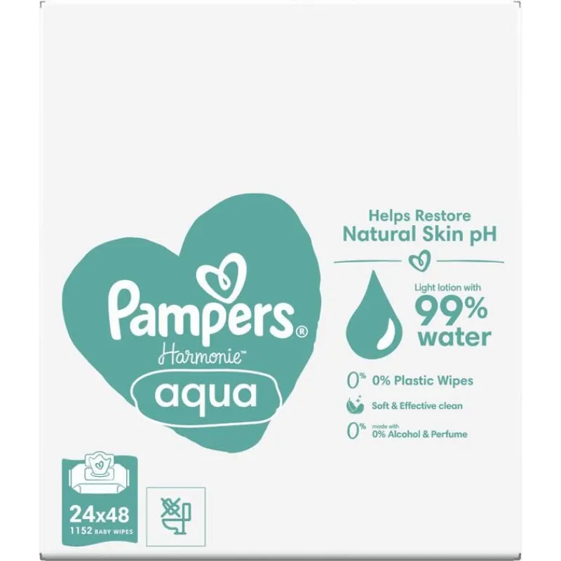 Pampers Harmonie Aqua Billendoekjes 24x48 Stuks