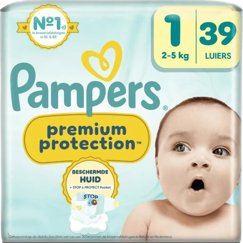 Pampers Premium Protection Luiers Maat 1 2-5 KG 39 Stuks
