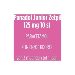 Panadol Junior Zetpillen 125 mg Paracetemol voor Kinderen van 3 maanden tot 1 jaar