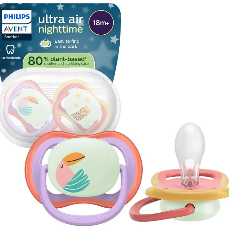 Philips Avent Fopspeen Ultra Air Night 18M+ Double Pack - SCF376/33